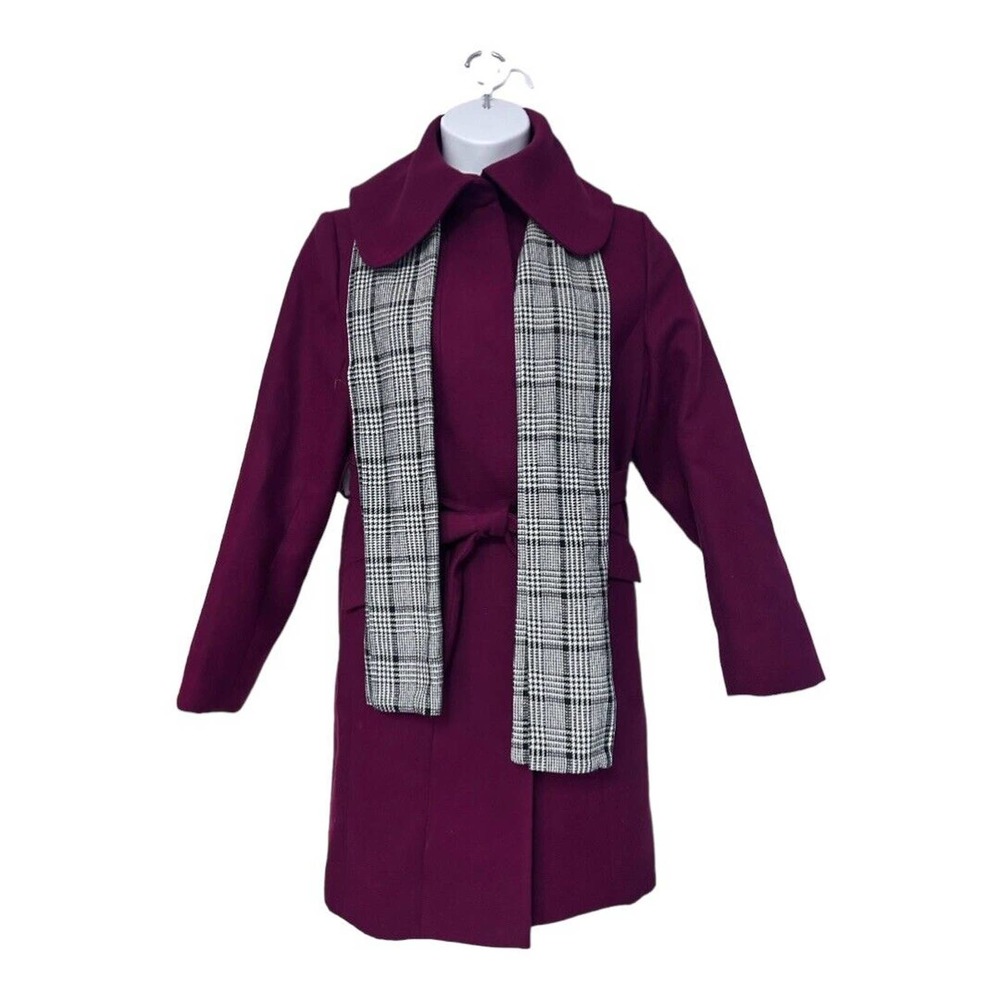 Midnight Velvet Catalog Topcoat Overcoat Wine Red Woman's Trench Length Coat